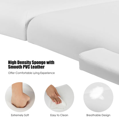 Table de massage portable de 213 cm (84 po) de long, réglable, pour le visage, les soins spa et les tatouages, avec sac de transport.