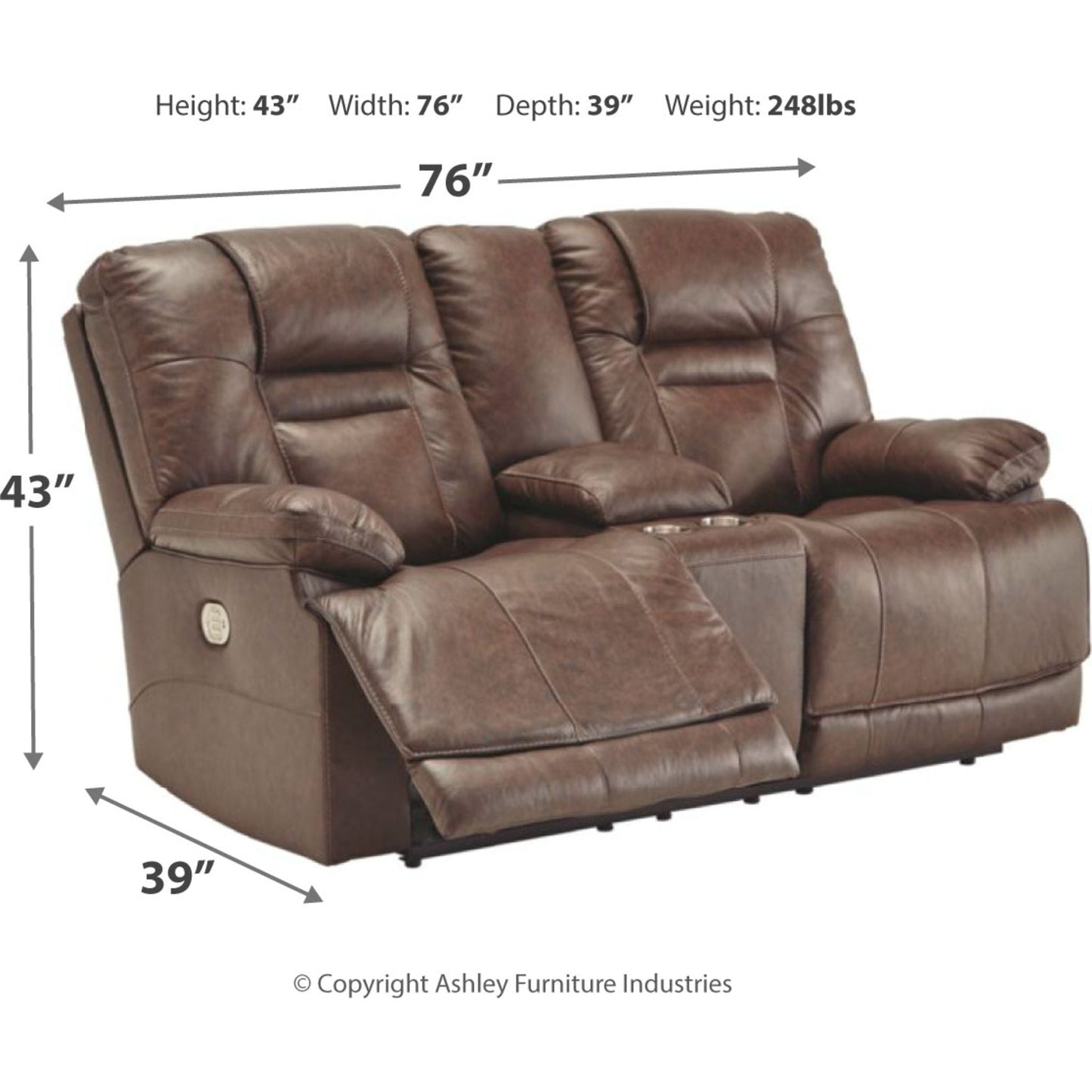 Canapé inclinable électrique Wurstrow avec appui-tête réglable