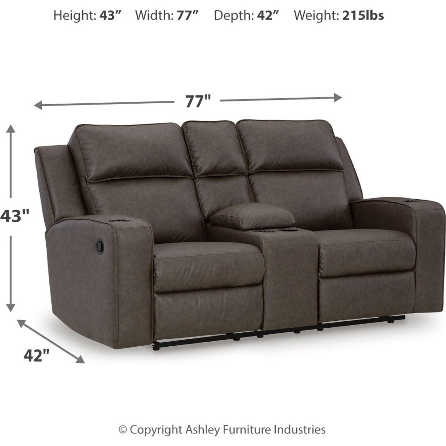 Canapé inclinable Lavenhorne avec console
