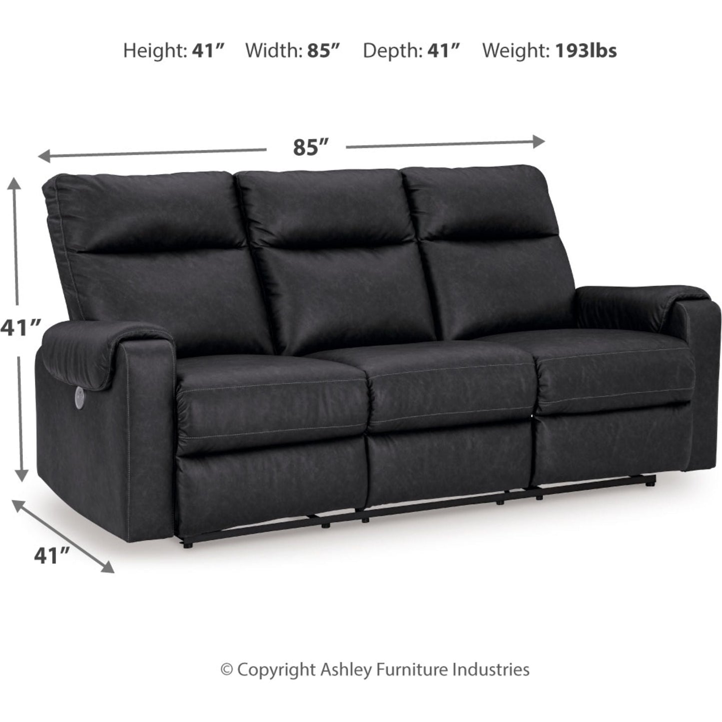 Canapé inclinable Axtellton avec fonction électrique