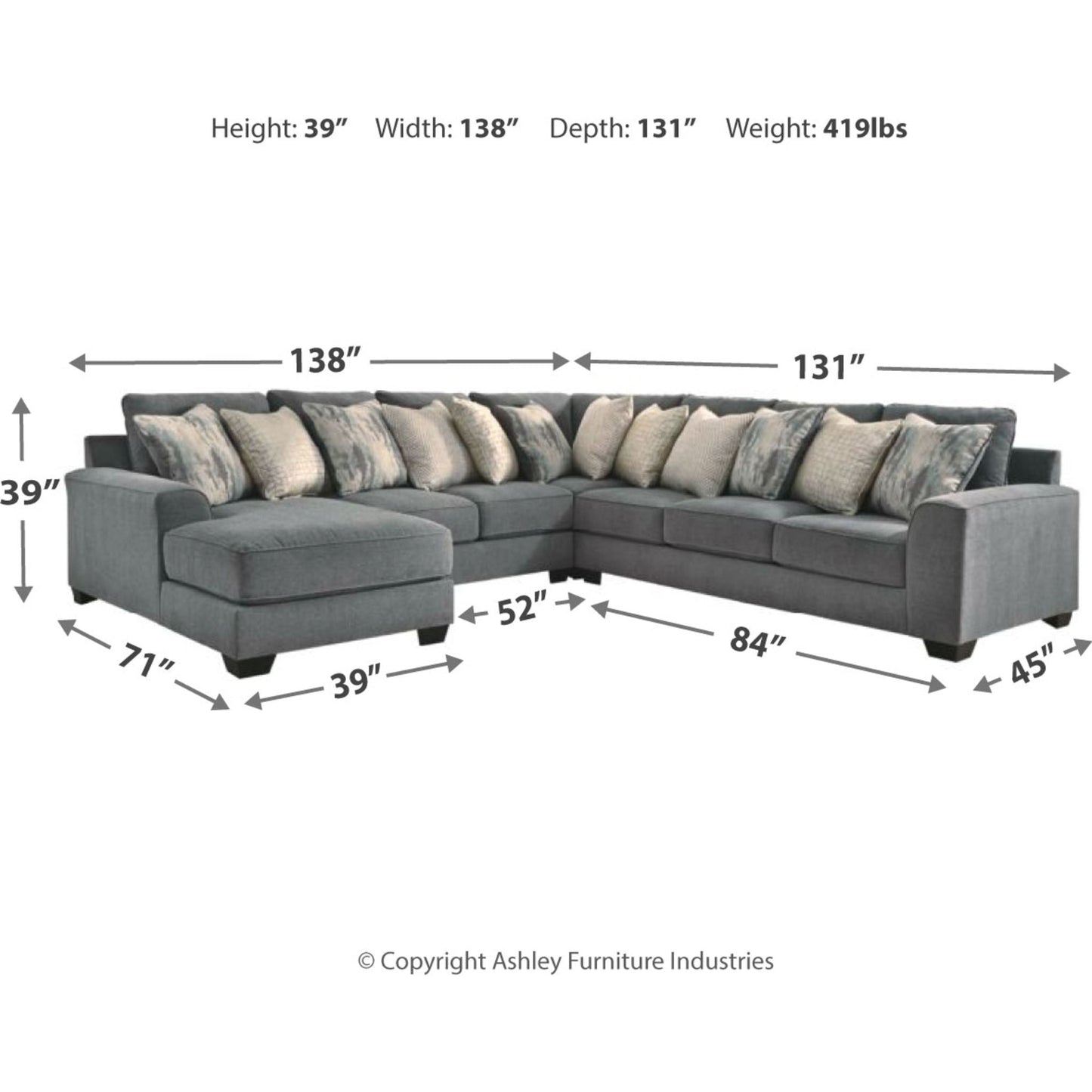 Canapé d'angle 4 pièces exclusif Castano