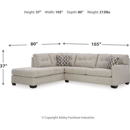 Canapé d'angle Mahoney 2 pièces avec méridienne
