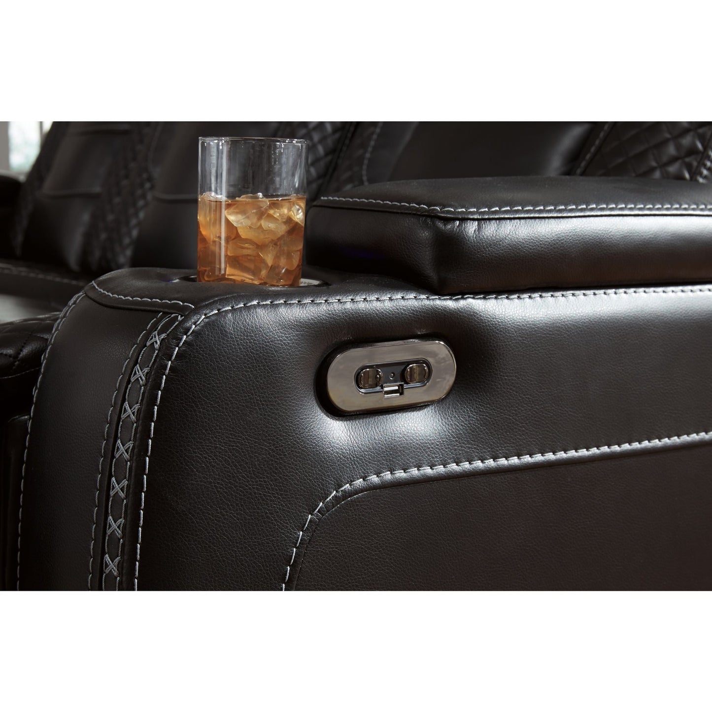 Canapé inclinable électrique Party Time avec console et appui-tête réglable