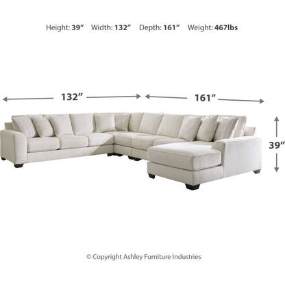 Canapé d'angle 5 pièces exclusif Lerenza avec méridienne