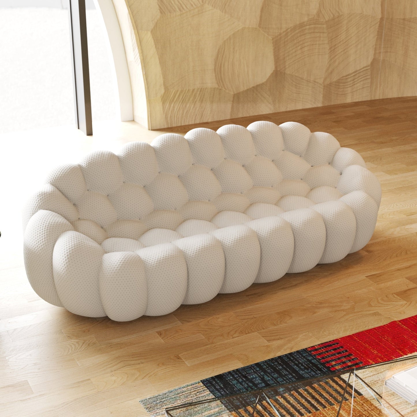 Canapé bulle moderne 3D en forme de nid d'abeille de 250 cm (98,43 pouces)