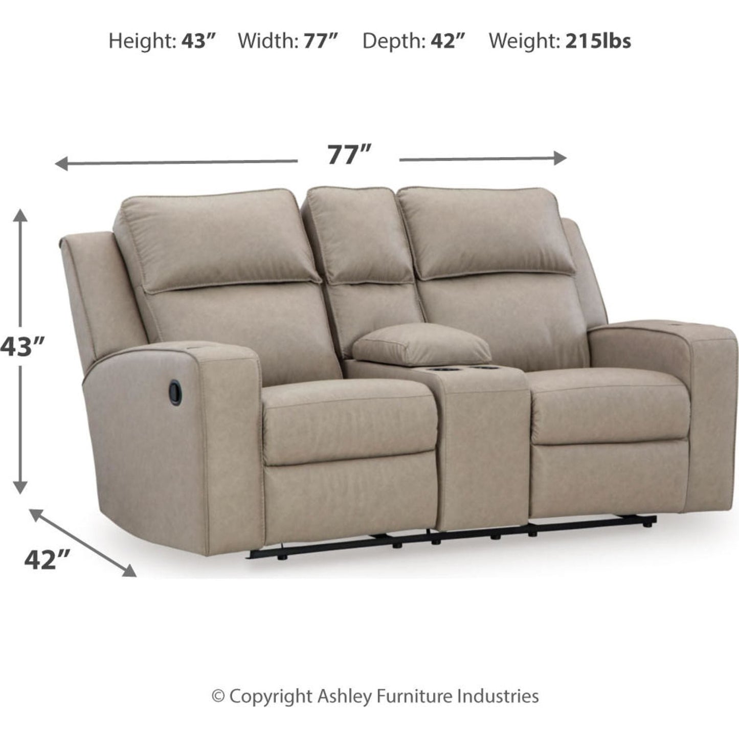 Canapé inclinable Lavenhorne avec console