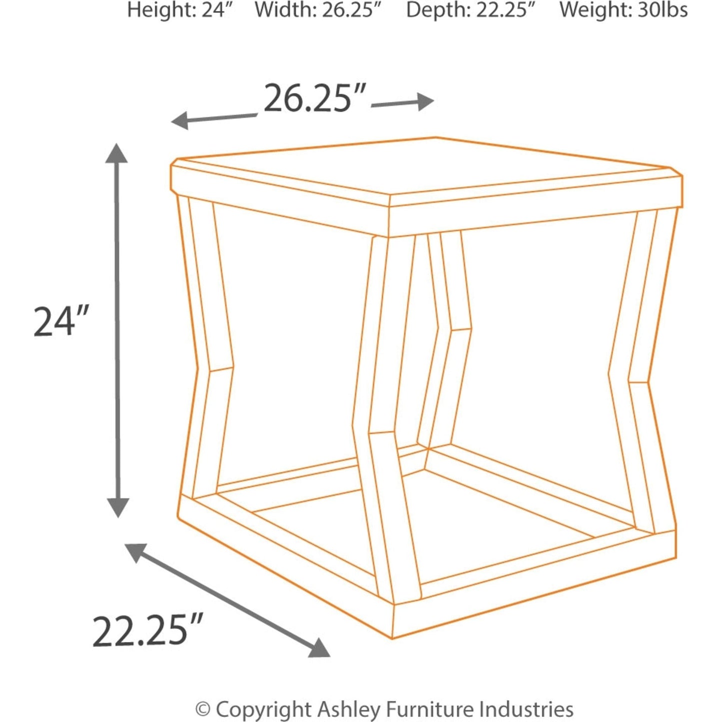 Table d'appoint rectangulaire Kelton