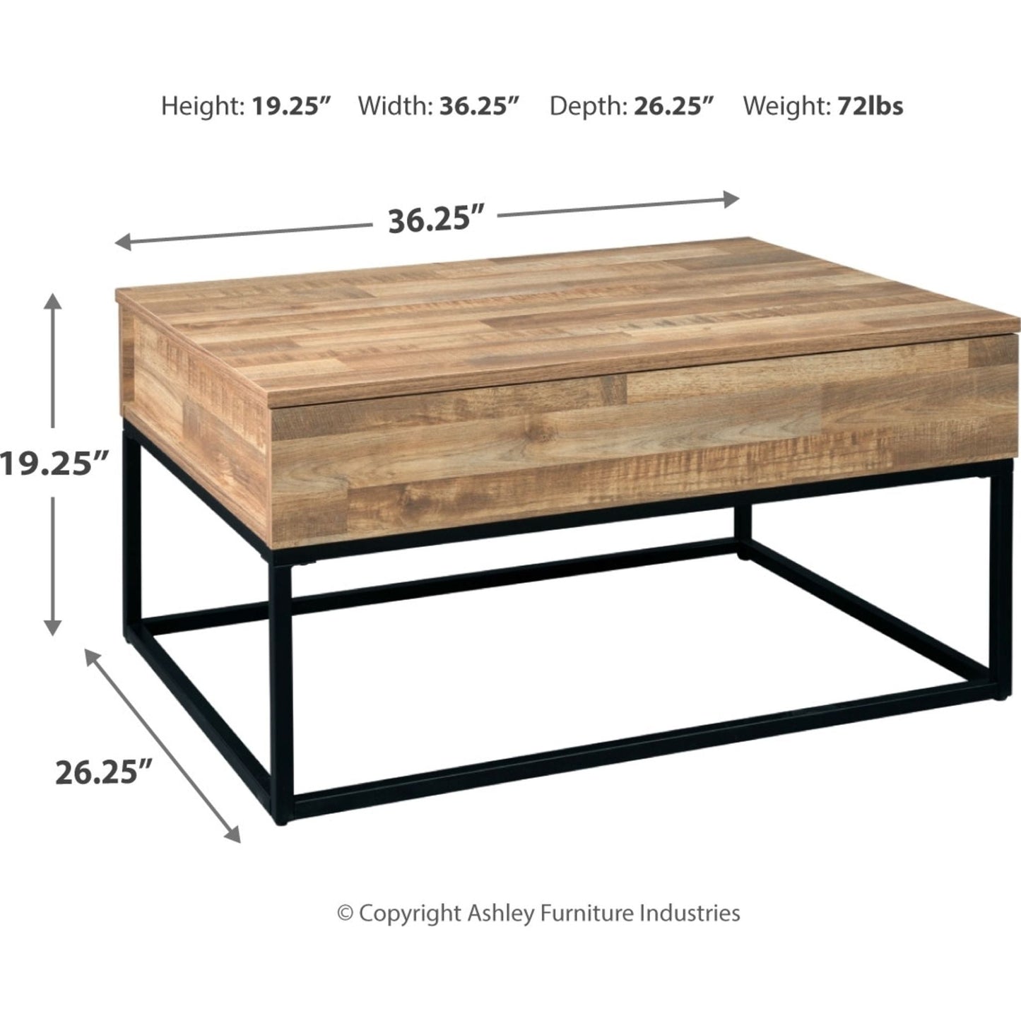 Table basse Gerdanet avec plateau relevable