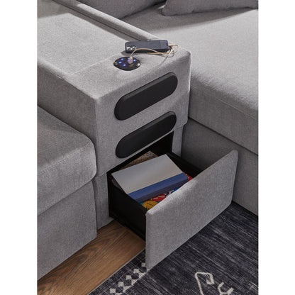 Canapé d'angle modulaire Modmax 3 pièces avec console audio
