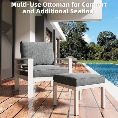 Ensemble de mobilier de patio en aluminium AECOJOY 7 pièces, ensemble de conversation d'extérieur