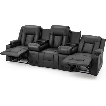 Canapé inclinable manuel AECOJOY pour camping-car, canapé inclinable en polyuréthane, sièges de cinéma maison avec console