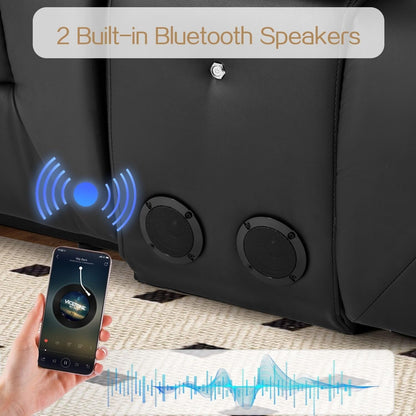 Canapé inclinable manuel AECOJOY pour camping-car, canapé inclinable en polyuréthane, sièges de cinéma maison avec console