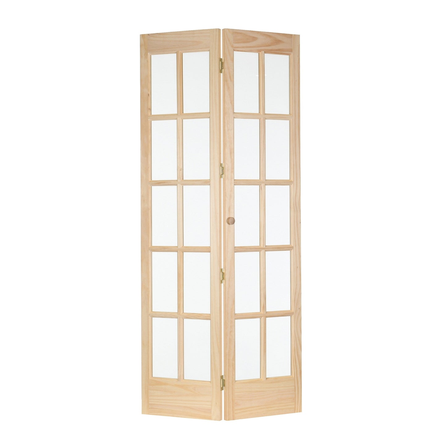 Porte pliante traditionnelle AWC en pin brut à vitrage divisé de 76 cm (30 pouces)