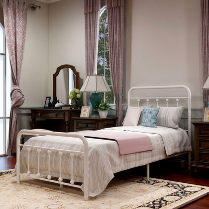 Cadre de lit plateforme en métal style vintage simple Alazyhome, montage facile