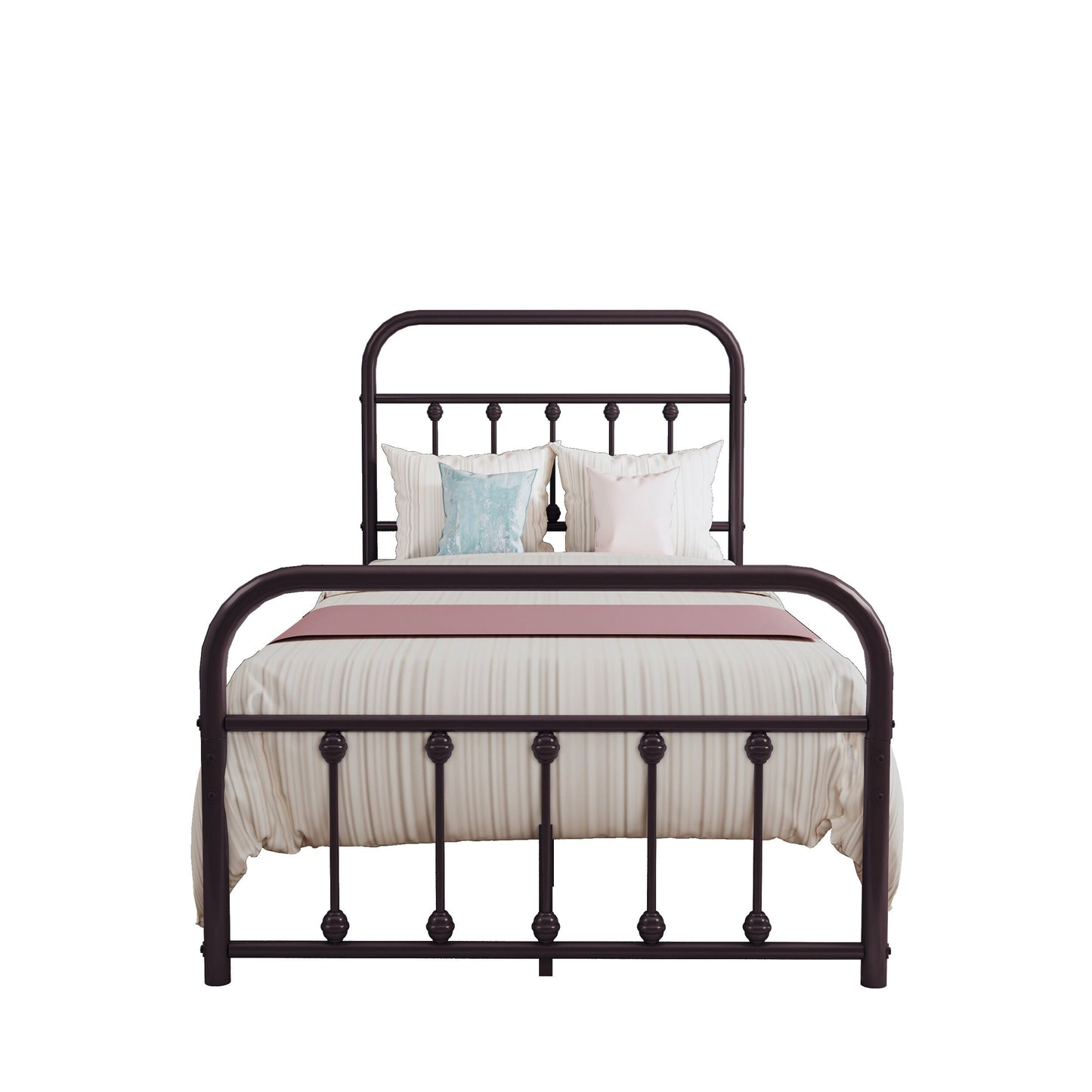 Cadre de lit plateforme en métal style vintage simple Alazyhome, montage facile