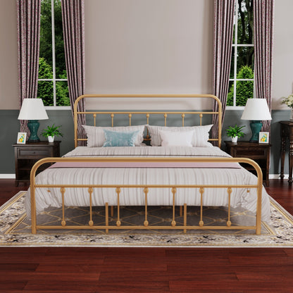 Cadre de lit plateforme en métal style vintage simple Alazyhome, montage facile