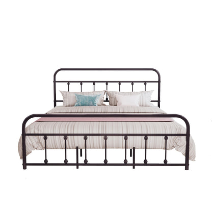 Cadre de lit plateforme en métal style vintage simple Alazyhome, montage facile