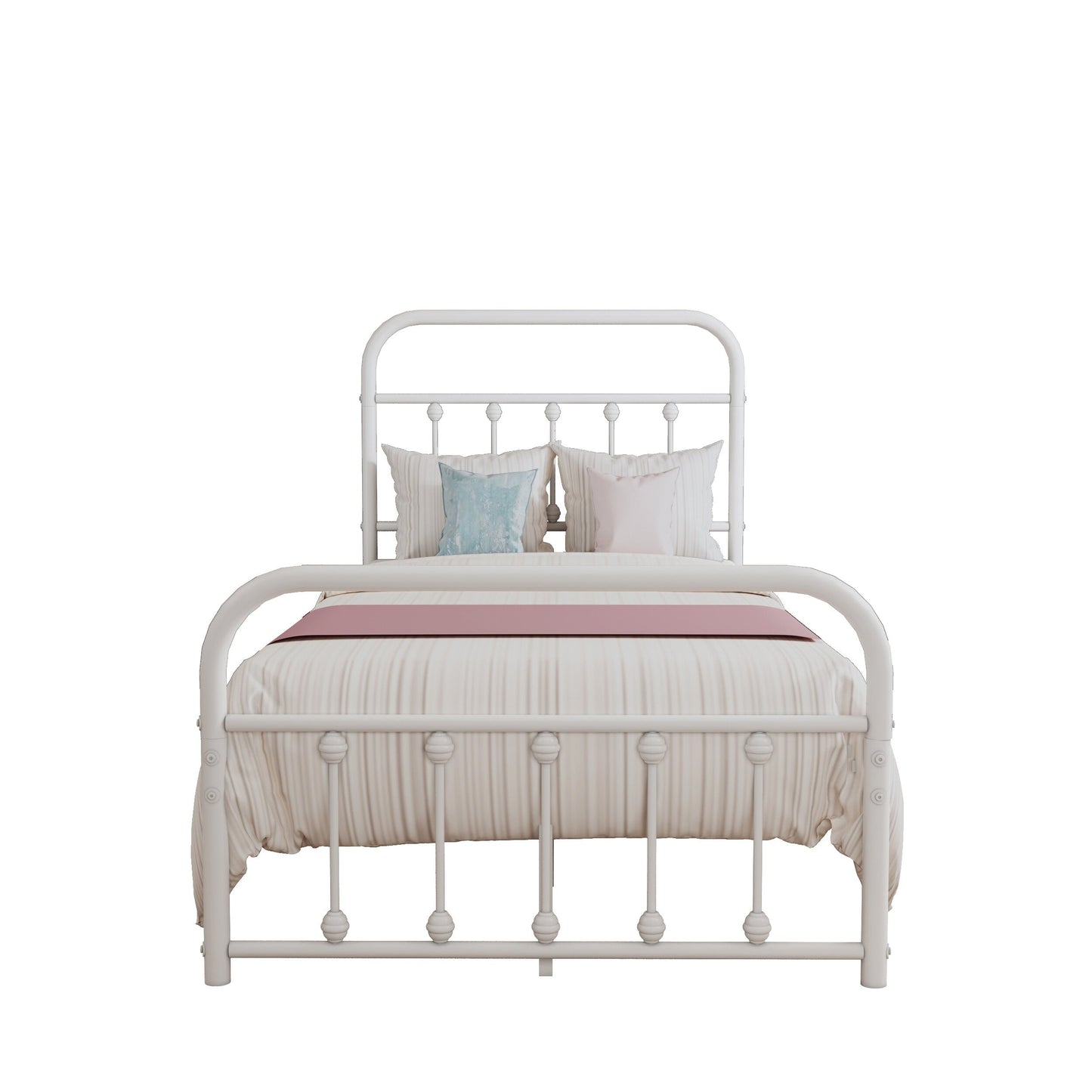 Cadre de lit plateforme en métal style vintage simple Alazyhome, montage facile