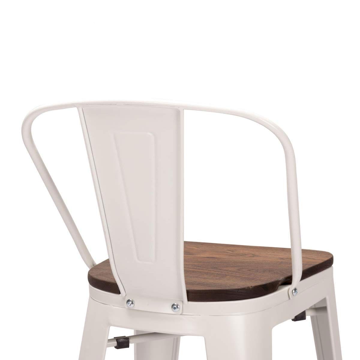 Tabourets de bar style ferme Andeworld, ensemble de 4 tabourets de bar hauteur comptoir - Lot de 4