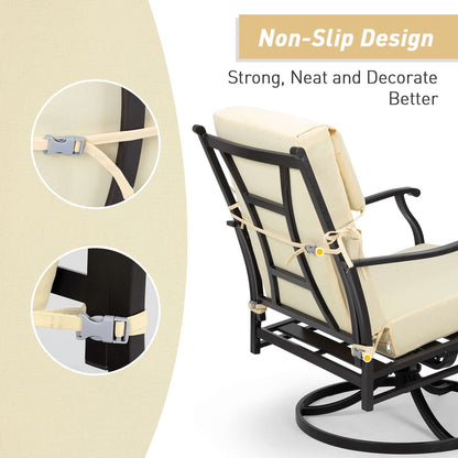 Ensemble de 4 coussins pour chaise de patio à dossier haut Aoodor, 46 x 21 x 4 pouces (coussins seulement)