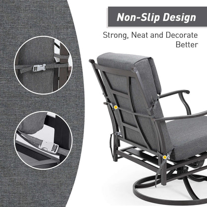 Ensemble de 4 coussins pour chaise de patio à dossier haut Aoodor, 46 x 21 x 4 pouces (coussins seulement)