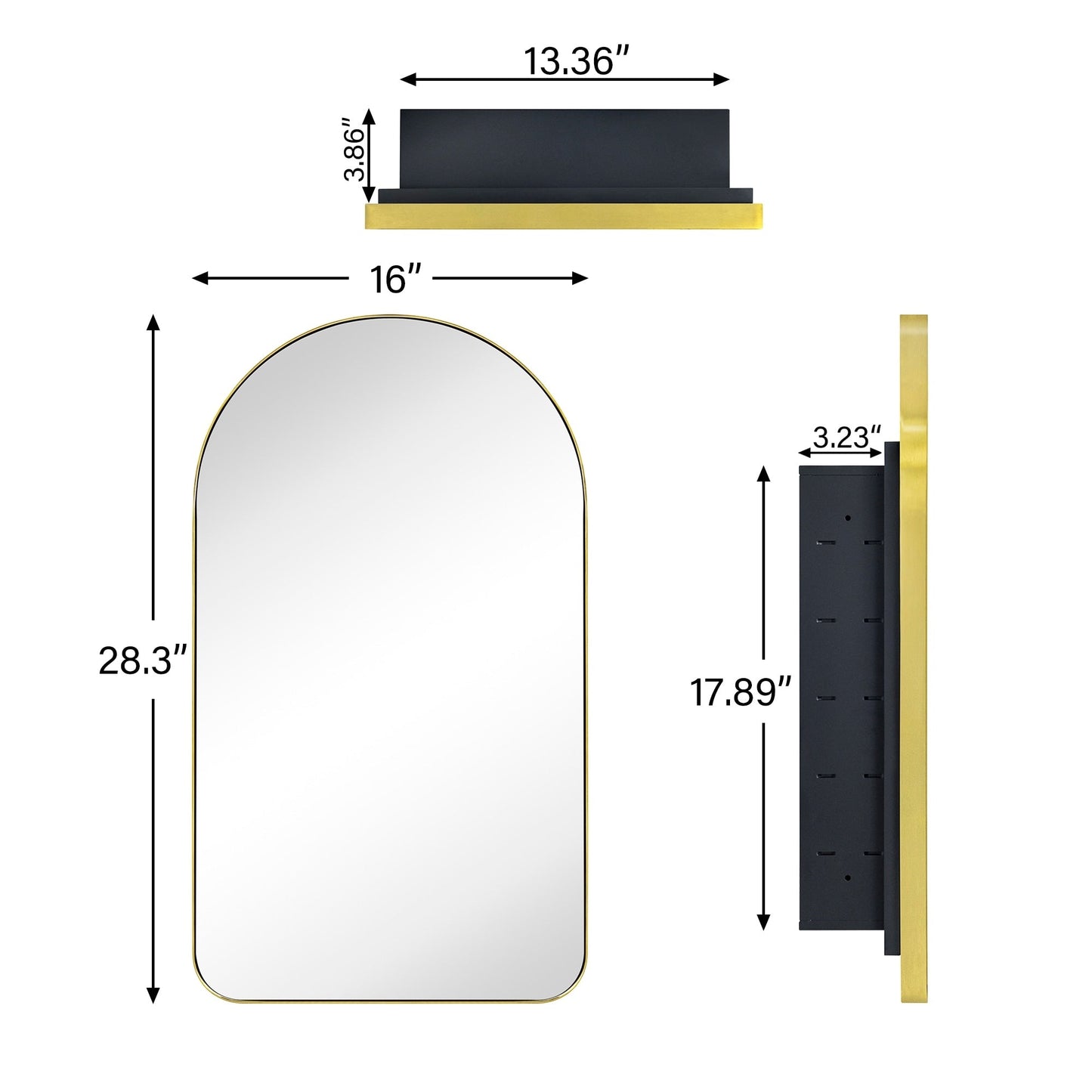 Armoire à pharmacie encastrée TEHOME Aristes avec miroir et étagères réglables