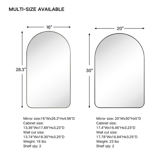 Armoire à pharmacie encastrée TEHOME Aristes avec miroir et étagères réglables