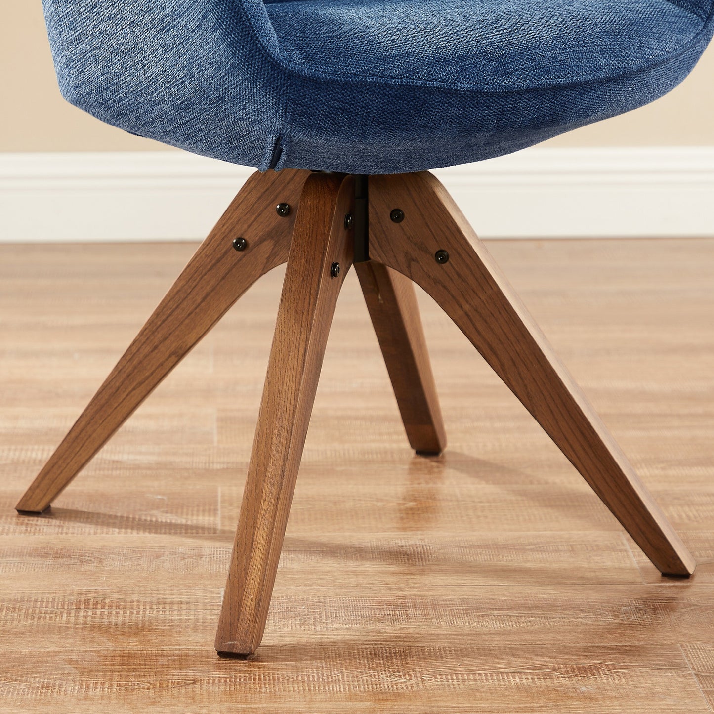 Fauteuil pivotant Art Leon pour bureau à domicile moderne avec pieds en bois