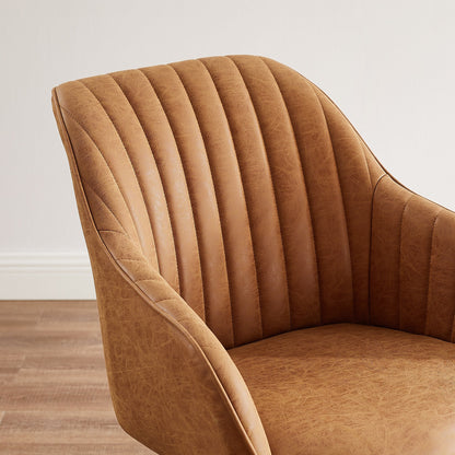 Fauteuil pivotant Art Leon pour bureau à domicile moderne avec pieds en bois