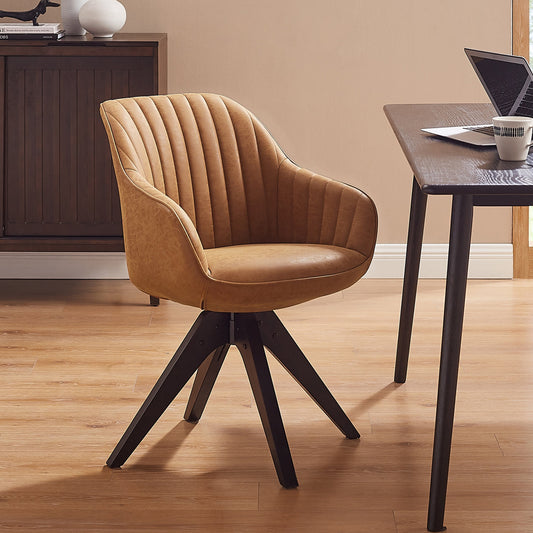 Fauteuil pivotant Art Leon pour bureau à domicile moderne avec pieds en bois
