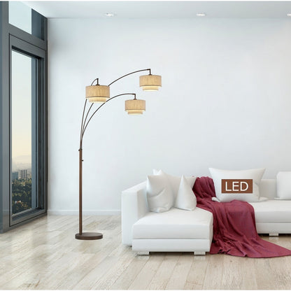 Lampadaire LED Artiva Lumière III Arc en bronze antique