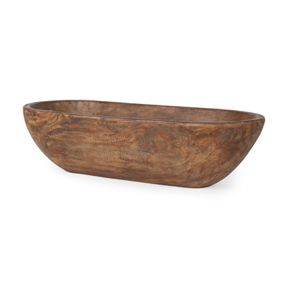 Bol oblong extra large Athena en bois recyclé noir-brun - 26,0 cm (L) x 10,0 cm (l) x 7,0 cm (H)