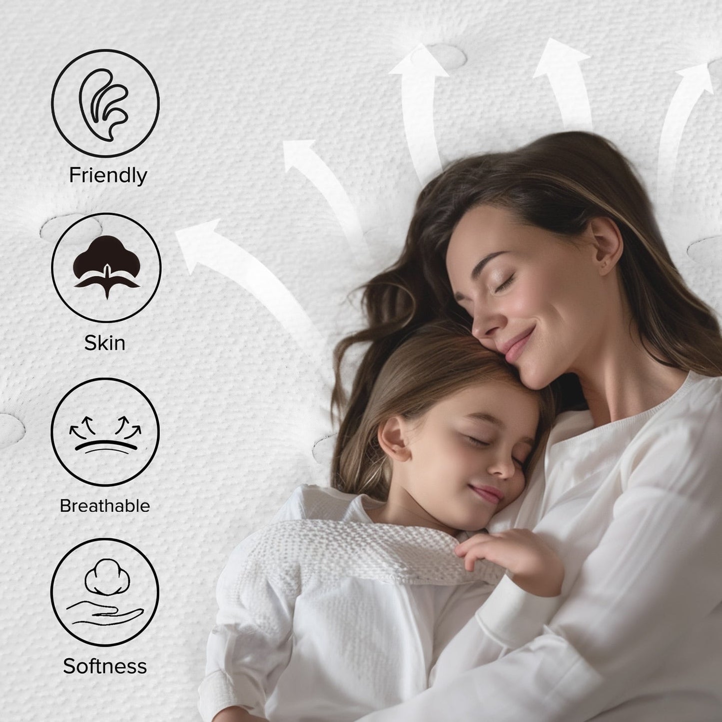 Matelas SweDrea 12 po en mousse à mémoire de forme hybride moyenne avec CertiPUR-US et Oeko-TEX, doté d'une absorption au charbon de bambou.