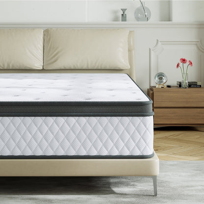 Matelas SweDrea 12 po en mousse à mémoire de forme hybride ferme avec CertiPUR-US et Oeko-TEX, doté de ressorts renforcés.