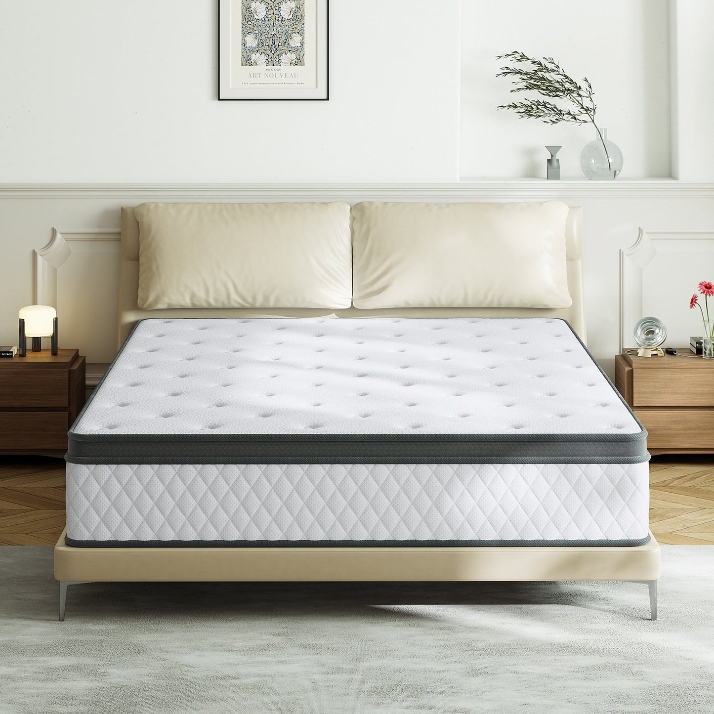 Matelas SweDrea 12 po en mousse à mémoire de forme hybride ferme avec CertiPUR-US et Oeko-TEX, doté de ressorts renforcés.