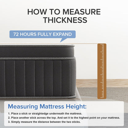 Matelas à ressorts ensachés SweDrea de 30 cm (12 po) à fermeté moyenne, conçu pour soulager les douleurs dorsales et procurer une sensation de fraîcheur. Certifié CertiPUR-US, SGS et OEKO-TEX.