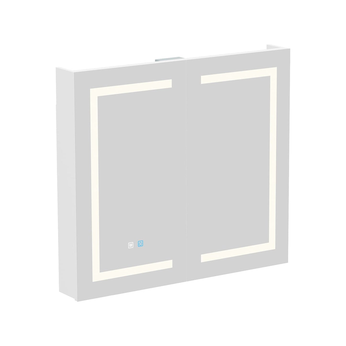 Armoire à pharmacie murale blanche avec miroir LED antibuée 6000K