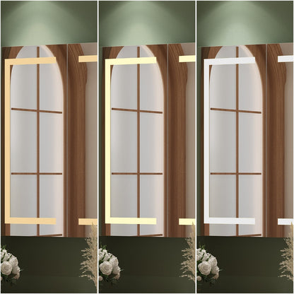 Armoire à pharmacie murale blanche avec miroir LED antibuée 6000K