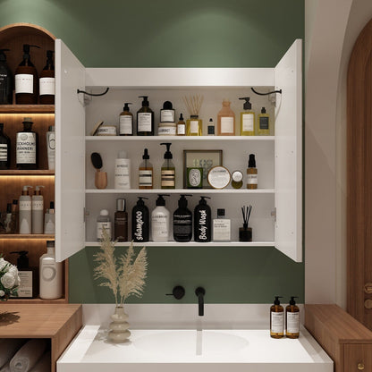 Armoire à pharmacie murale blanche avec miroir LED antibuée 6000K