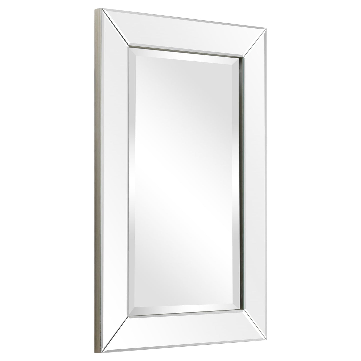 Miroir mural rectangulaire biseauté transparent HD pour salle de bain, coiffeuse, chambre, 3 tailles
