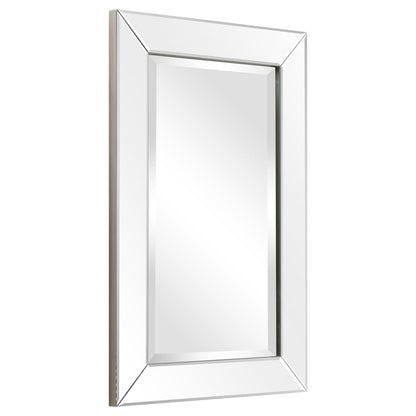 Miroir mural rectangulaire biseauté transparent HD pour salle de bain, coiffeuse, chambre, 3 tailles