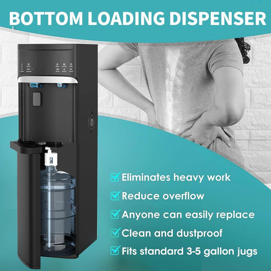 Distributeur d'eau chaude et froide 3 en 1 noir avec machine à glaçons