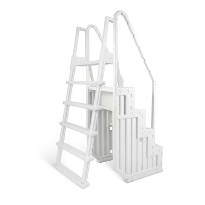 Marchepied de piscine Blue Wave Easy Pool avec échelle extérieure pour piscines hors sol - 82,5 cm L x 142 cm P x 206 cm H