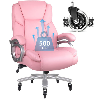 Fauteuil de bureau Bossin pour grandes et moyennes tailles, support lombaire réglable jusqu'à 227 kg, fauteuil ergonomique avec dossier haut en cuir PU pour ordinateur