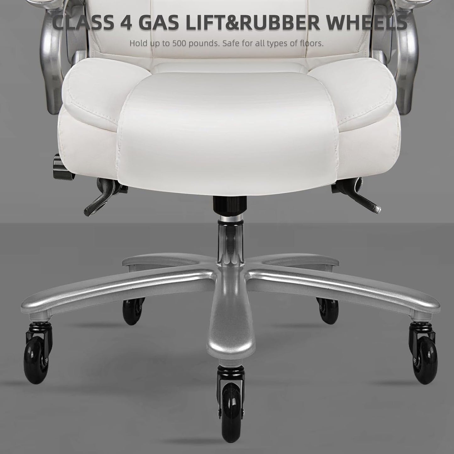 Fauteuil de bureau Bossin pour grandes et moyennes tailles, support lombaire réglable jusqu'à 227 kg, fauteuil ergonomique avec dossier haut en cuir PU pour ordinateur