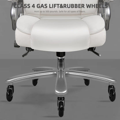 Fauteuil de bureau Bossin pour grandes et moyennes tailles, support lombaire réglable jusqu'à 227 kg, fauteuil ergonomique avec dossier haut en cuir PU pour ordinateur