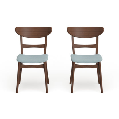 Chaises de salle à manger Abrielle en bois d'hévéa, style moderne du milieu du siècle (lot de 2), par Christopher Knight Home