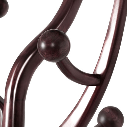 Porte-manteau autoportant en bois d'hévéa avec 8 crochets - 24,5 cm (L) x 70,87 cm (H)