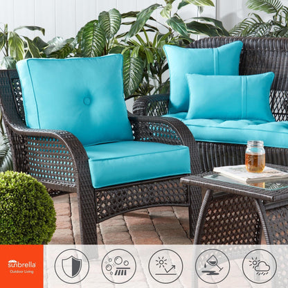 Ensemble de 2 coussins d'extérieur Sunbrella Premium pour siège profond