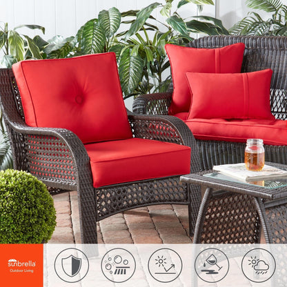 Ensemble de 2 coussins d'extérieur Sunbrella Premium pour siège profond